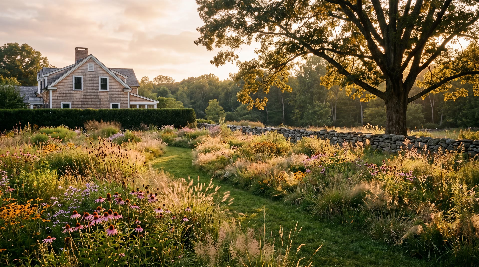 The Long Meadow, Darien — landscape by Marigold & Stone
